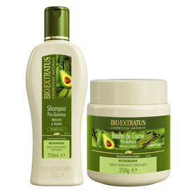 Kit Bio Extratus Banho De Creme Pós Química 250G + Shampoo Pós Química 250Ml