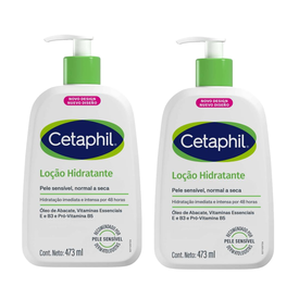 Kit Loção Hidratante Corporal Cetaphil Para Pele Normal A Seca E Sensível 473Ml 2 unidades