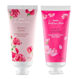 Kit Panvel Creme Para Mãos Rosas E Lichia Instantes 30G + Creme Para Mãos Flor De Cerejeira Instantes 30G