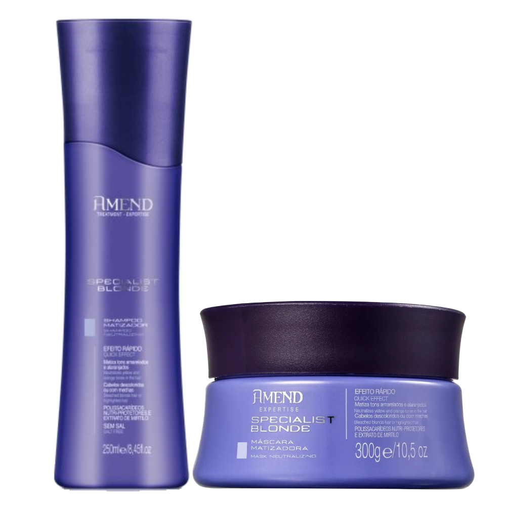 Kit Amend Shampoo Matizador Expertise Specialist Blond 250ml + Máscara Capilar Matizadora Expertise Specialist Blond 300g