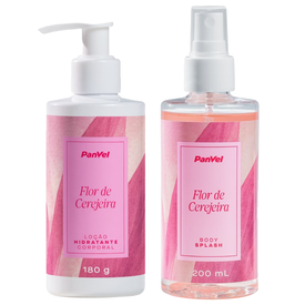 Kit Panvel Body Splash Desodorante Corporal Flor De Cerejeira 200Ml + Loção Desodorante Hidratante Flor De Cerejeira 180G
