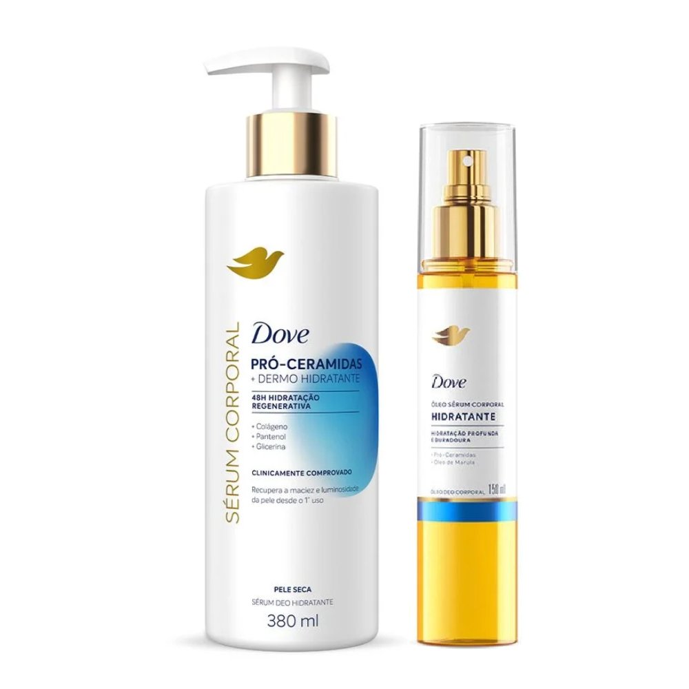 Kit Dove Óleo Sérum Corporal Em Spray Hidratante 150ml + Sérum Hidratante Corporal Pró Ceramidas + Dermo Hidratante 380ml