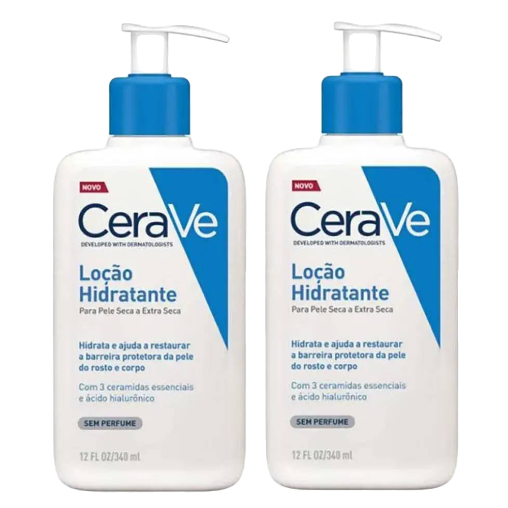 Kit Creme Hidratante Corporal Cerave Ácido Hialurônico Ceramidas Para Pele Seca 340ml 2 Unidades