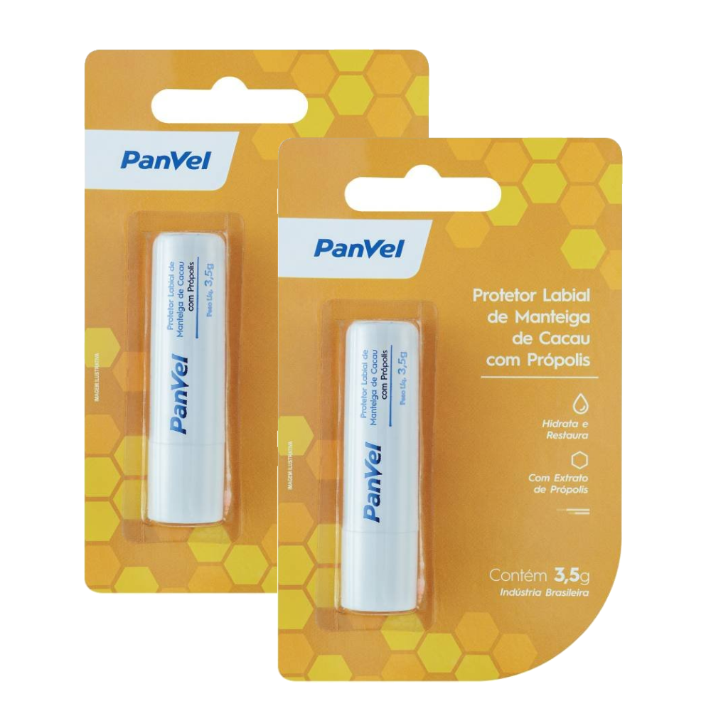 Kit Manteiga De Cacau Com Propólis Panvel 3,5g 2 Unidades