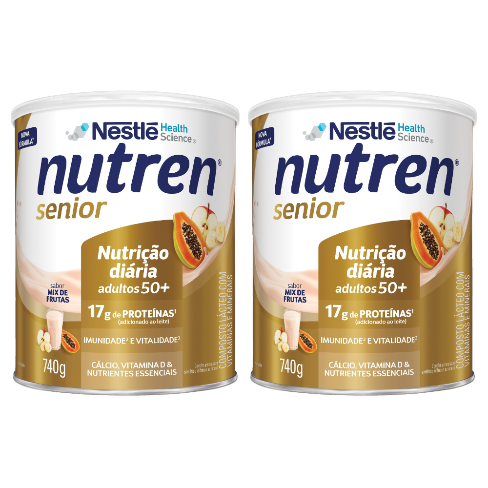 Kit Complemento Alimentar Nutren Senior Mix De Frutas 740g 2 Unidades