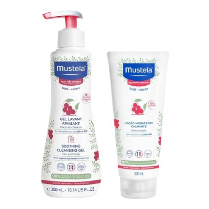 Kit Mustela Gel Lavante Para Pele Muito Sensível 300Ml + Hidratante Calmante Para Pele Muito Sensível 200Ml