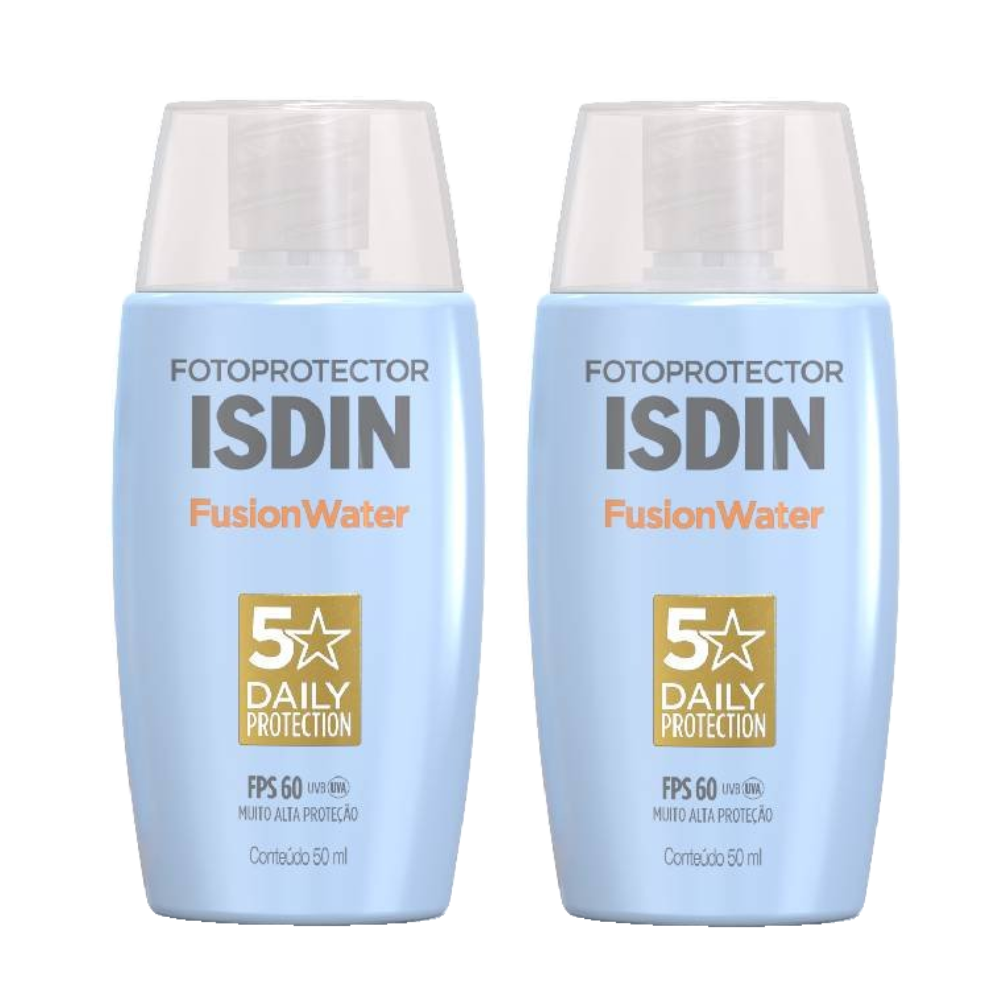 Kit Protetor Solar Facial Isdin Fusion Water Sem Cor Fps60 50ml 2 Unidades