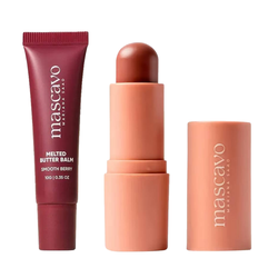 Kit Mascavo Lip Balm Melted Butter Smooth Berry By Mariana Saad 10g + Blush Em Bastão Flush Oak By Mariana Saad 6g