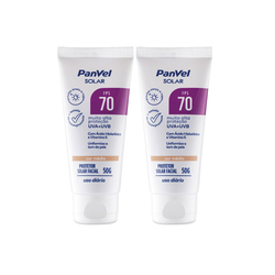 Kit Protetor Solar Facial Panvel Fps70 Cor Média 50g - 2 Unidades