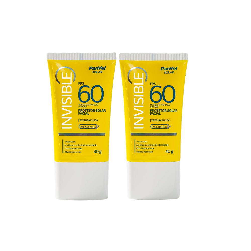 Kit Protetor Solar Facial Invisible Panvel Fps60 40g - 2 Unidades
