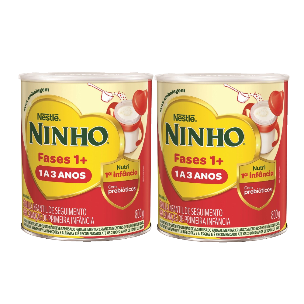 Kit Fórmula Infantil De Primeira Infância Ninho Fases 1 A 3 Anos 800g - 2 Unidades