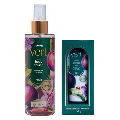 Kit Panvel Body Splash Desodorante Corporal Ameixa Vert 200Ml + Creme Desodorante Hidratante Para Mãos Ameixa Vert 50G