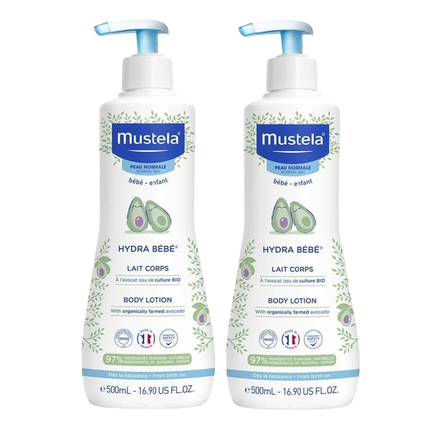 Kit Loção Hidratante Corporal Mustela Hydra Bebê 500Ml 2 unidades