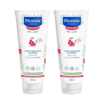 Kit Hidratante Calmante Para Pele Muito Sensível Mustela 200Ml 2 unidades
