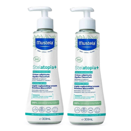 Kit Hidratante Stelatopia + Relipidante Mustela 300 Ml 2 unidades