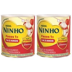 Kit Fórmula Infantil De Primeira Infância Ninho Fases 1 A 3 Anos 800g 2 Unidades