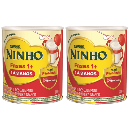 Kit Fórmula Infantil De Primeira Infância Ninho Fases 1 A 3 Anos 800G 2 unidades