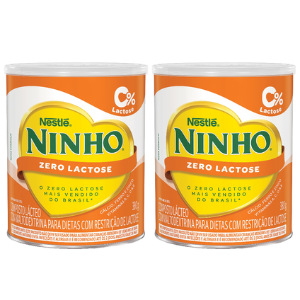 Kit Composto Lácteo Ninho Zero Lactose Lata 380G 2 unidades