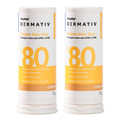 Kit Protetor Solar Facial Em Bastão (Stick) Fps80 Panvel Dermativ Cor 20 13G 2 unidades