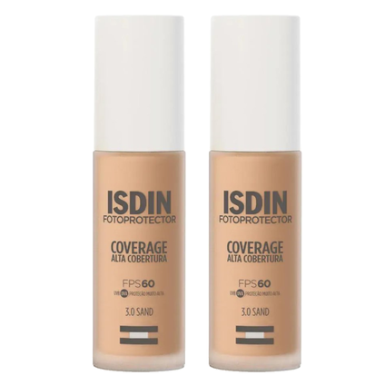 Kit Protetor Solar Facial Isdin Coverage 3 Sand Fps60 30G 2 unidades