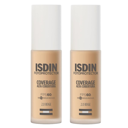 Kit Protetor Solar Facial Isdin Coverage 2 Beige Fps60 30g 2 Unidades