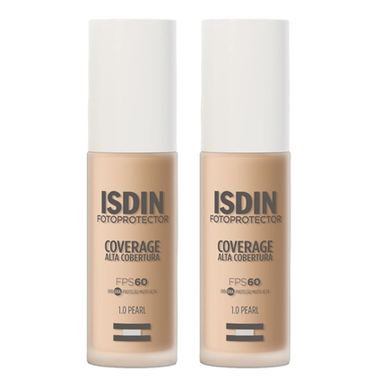 Kit Protetor Solar Facial Isdin Coverage 1 Pearl Fps60 30G 2 unidades