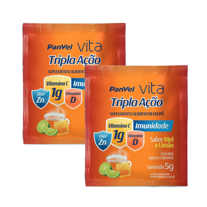 Kit Chá Tripla Ação Panvel Vita Mel E Limão 5G 2 unidades