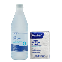 Kit Primavera Panvel Soro Fisiologico Lifar 0,9% 250ml + Lenços De Papel Pocket Com 10 Unidades