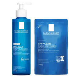 Kit La Roche-posay Gel De Limpeza Facial Effaclar Concentrado Para Pele Oleosa Refil 240g + Gel De Limpeza Facial Effaclar Concentrado Para Pele Oleosa 300g