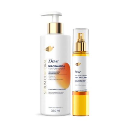 Kit Dove Óleo Sérum Em Spray Corporal Tom Uniforme 150Ml + Sérum Hidratante Niacinamida + Uniformizador 380Ml