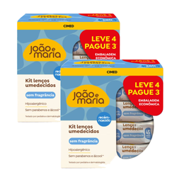 Kit Lenços Umedecidos João E Maria Sem Fragrância Leve 4 Pague 3 360 Unidades