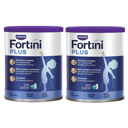 Kit Suplemento Infantil Fortini Plus Sem Sabor 400G 2 unidades