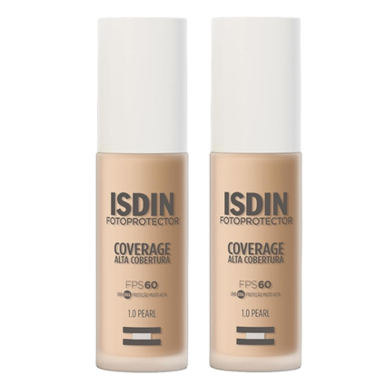 Kit Protetor Solar Facial Isdin Coverage 1 Pearl Fps60 30G 2 unidades