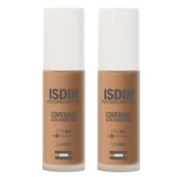 Kit Protetor Solar Facial Isdin Coverage 5 Amber Fps60 30g 2 Unidades