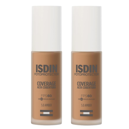 Kit Protetor Solar Facial Isdin Coverage 5 Amber Fps60 30G 2 unidades