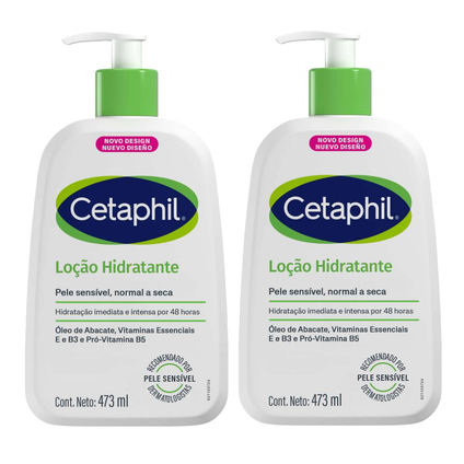 Kit Loção Hidratante Corporal Cetaphil Para Pele Normal A Seca E Sensível 473Ml 2 unidades