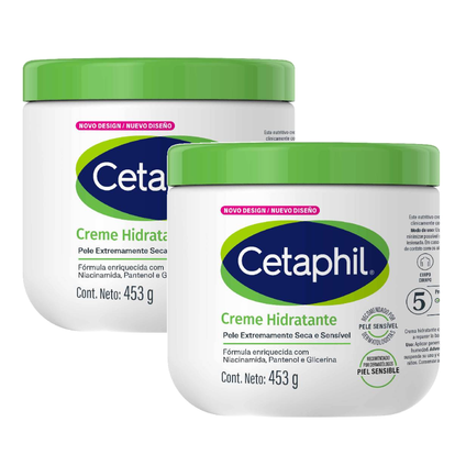 Kit Creme Hidratante Corporal Cetaphil Para Pele Extra Seca E Sensível 453G 2 unidades