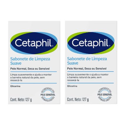 Kit Sabonete Em Barra De Limpeza Suave Cetaphil Para Pele Normal A Seca E Sensível 127G 2 unidades