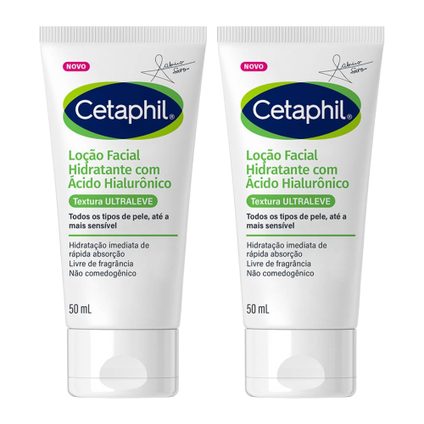 Kit Loção Hidratante Facial Com Ácido Hialurônico Cetaphil Sabrina Sato 50Ml 2 unidades