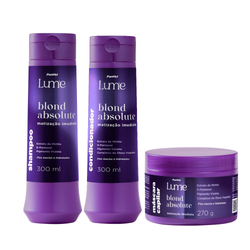 Kit Panvel Máscara Capilar Matizadora Blond Absolute Lume 270g + Shampoo 300ml + Condicionador 300ml