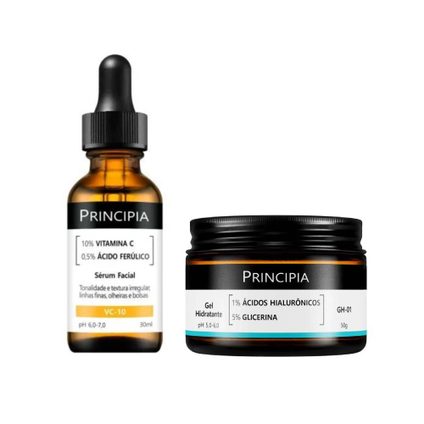 Kit Principia Gel Hidratante Facial Gh 01 50G + Sérum Facial Antioxidante Vc 10 30Ml