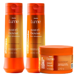 Kit Panvel Shampoo Nutri Boost Lume 300ml + Máscara Capilar Nutri Boost Lume 270g + Condicionador Nutri Boost Lume 300ml