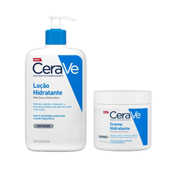 Kit Cerave Hidratante Corporal Loção Ácido Hialurônico Ceramidas Para Pele Seca 473ml + Creme Hidratante Corporal Ácido Hialurônico Ceramidas Para Pele Seca 454g