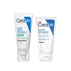 Kit Cerave Loção Hidratante Facial Oil Control 52g + Creme Hidratante Pele Seca A Extra Seca 50g