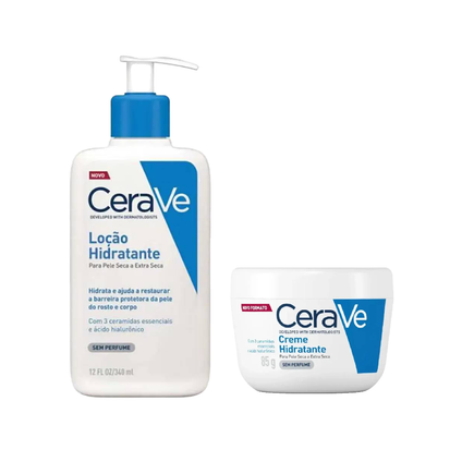 Kit Cerave Creme Hidratante Corporal 85G + Creme Hidratante Corporal Ácido Hialurônico Ceramidas Para Pele Seca 340Ml