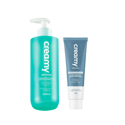 Kit Creamy Limpador Facial Antioleosidade 300ml + Hidratante Facial Ceramide Skin Repair 40g
