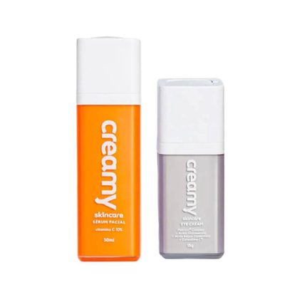 Kit Creamy Sérum Facial Anti Idade Vitamina C 10% Antioxidante 30Ml + Creme Para Área Dos Olhos Cremy Eye Cream 15G