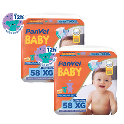 Kit Fralda Panvel Baby Premium Sec Bag Xg Com 116 Unidades 