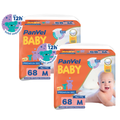 Kit Fralda Panvel Baby Premium Sec Bag M Com 136 Unidades