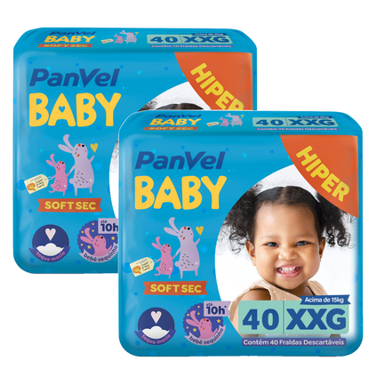 Kit Fralda Panvel Baby Soft Sec Xxg Com 80 Unidades
